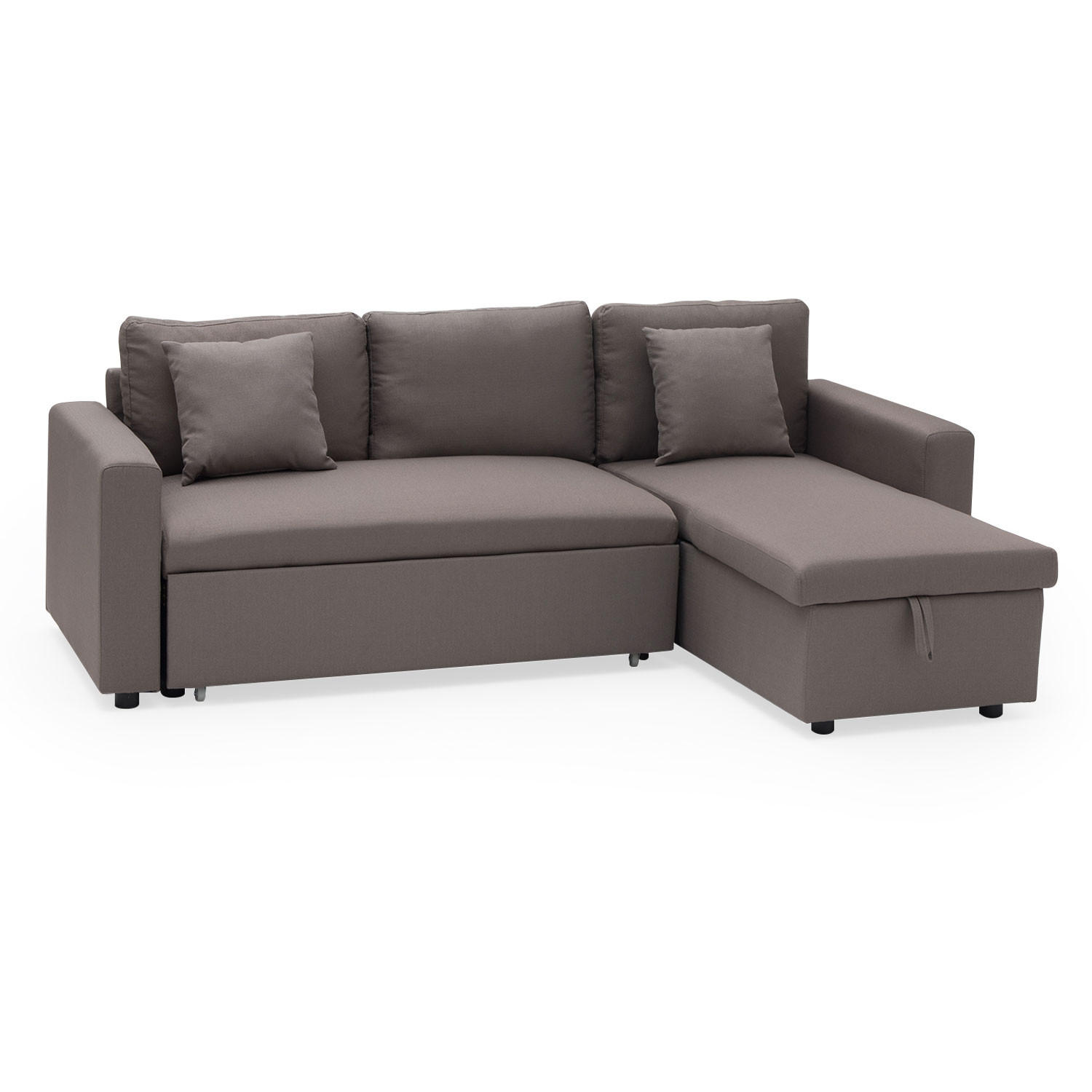 ECKSOFA CLARK Taupefarben 3 Plätze - Braun, Textil (225/146cm) - Happy Garden