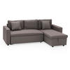 ECKSOFA CLARK Taupefarben 3 Plätze - Braun, Textil (225/146cm) - Happy Garden