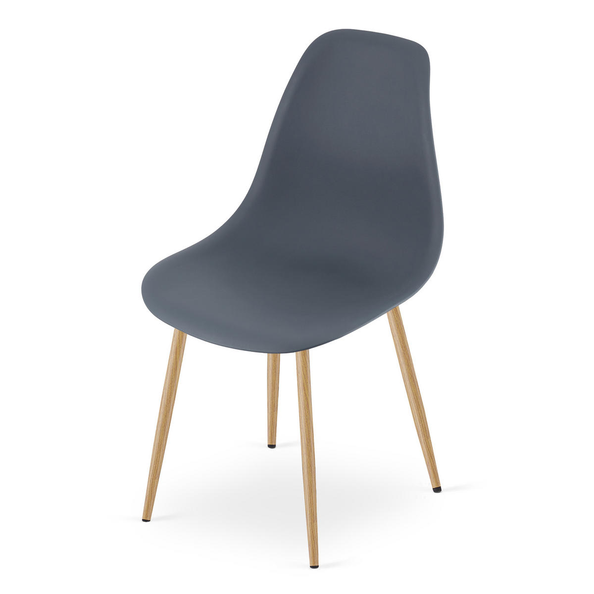 ESSZIMMERSTUHL KALEO Sitzfläche aus dunklem Schiefer, natürliche Beine - Schieferfarben/Naturfarben, Kunststoff (46/84/51cm) - Valora