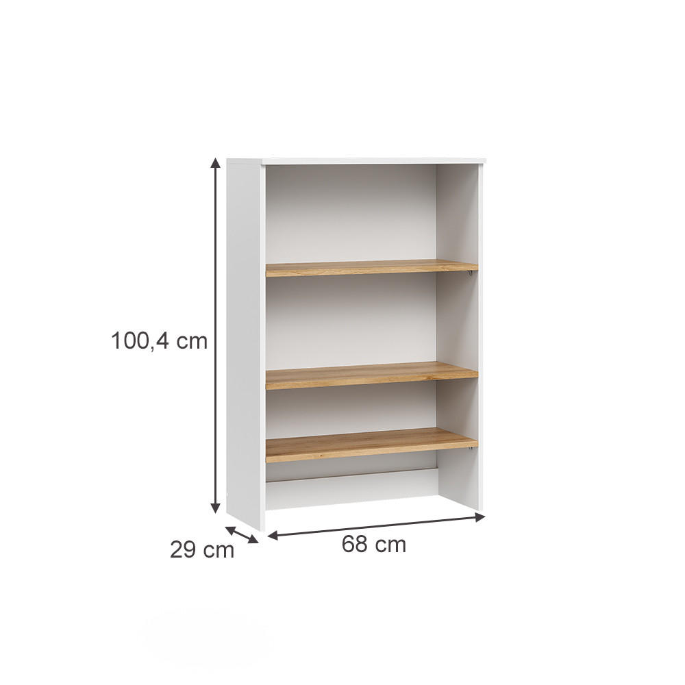 BADSCHRANK Viktor Weiß/Artisan 68 x 100.4 cm mit offenen Regalen - Weiß, Holzwerkstoff (68/100.4/29cm) - Vicco