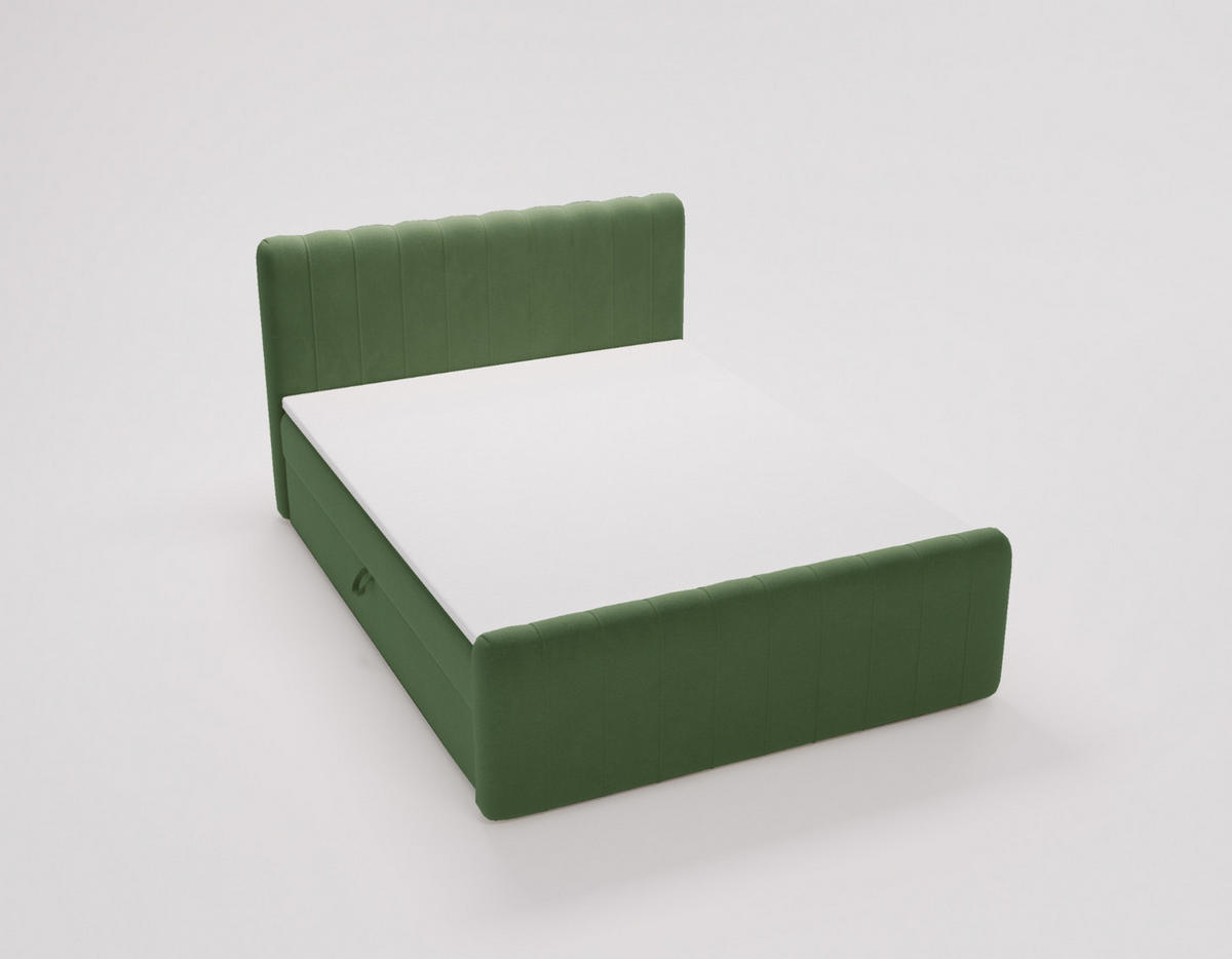 BOXBETT OSLO mit Bettkasten Stoff Komodo Grün 120x200 cm - Grün, Holz (120/200cm) - Kaiser Möbel