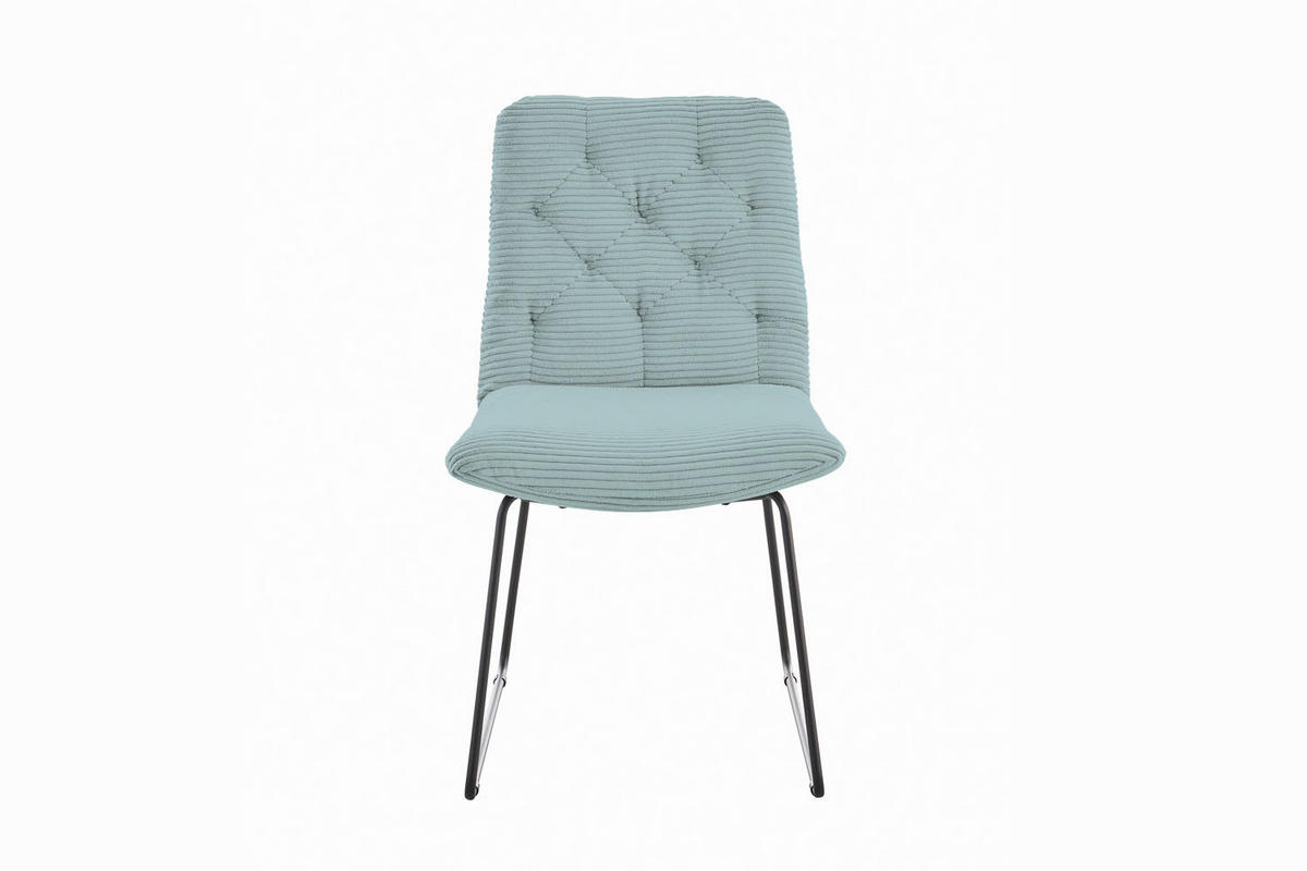 ESSZIMMERSTUHL NEW CHARME Hellblau Cord - Hellblau, Textil (52/87/66cm) - KAWOLA