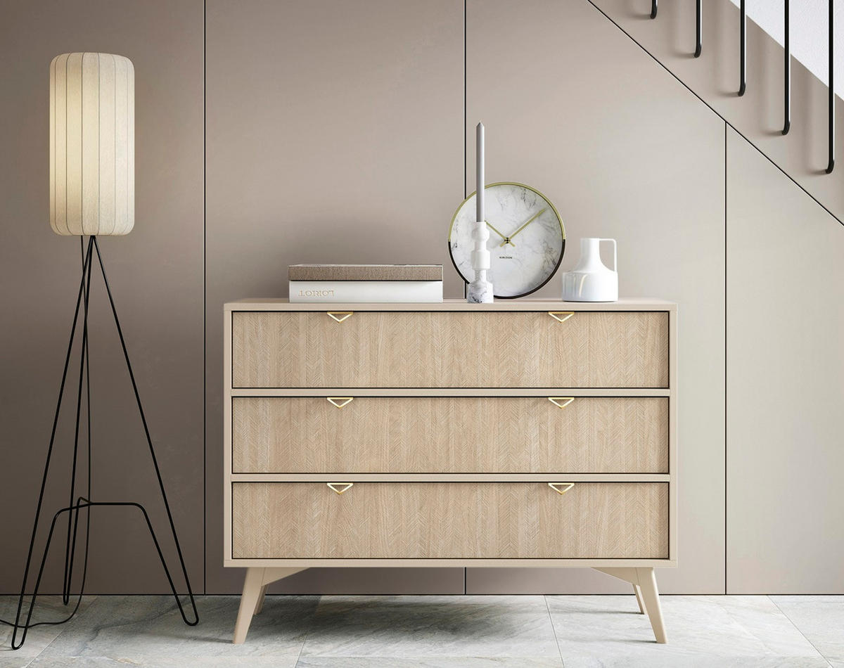KOMMODE Firr Sandbeige - Beige, Holzwerkstoff (106/80/38cm) - Bettso
