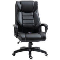 BÜROSTUHL mit Massage, Schwarz - Schwarz, Leder (78/120/66cm) - Vinsetto