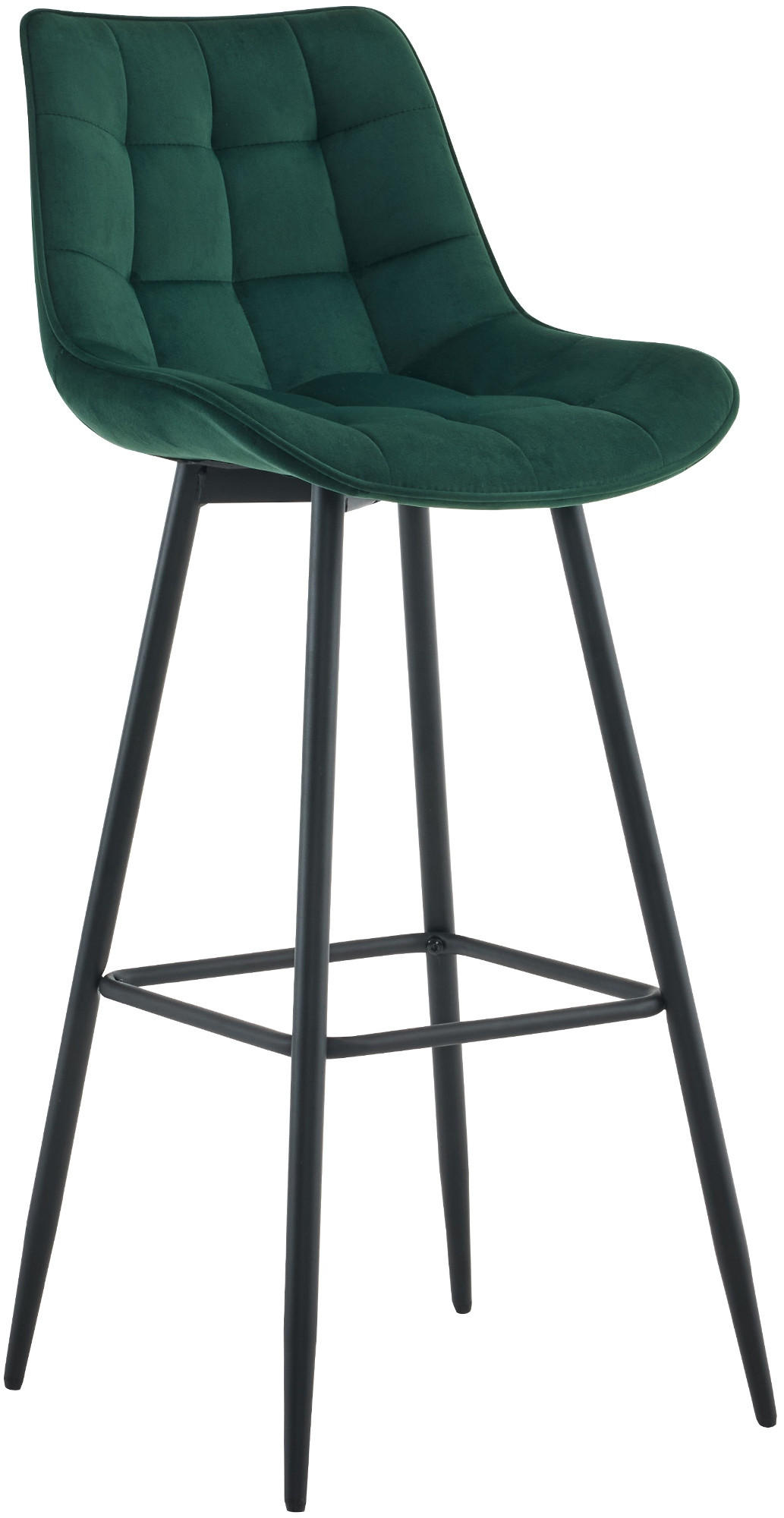 BARHOCKER Samt grün - Schwarz/Grün, Textil/Metall (47/106/52cm) - CLP
