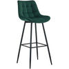 BARHOCKER Samt grün - Schwarz/Grün, Textil/Metall (47/106/52cm) - CLP