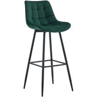 BARHOCKER Samt grün - Schwarz/Grün, Textil/Metall (47/106/52cm) - CLP