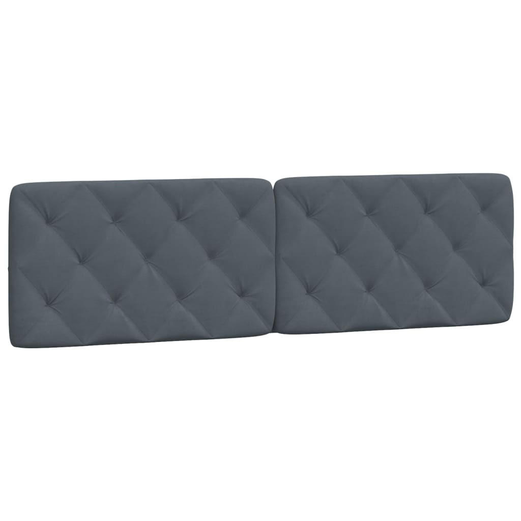 KOPFTEIL-KISSEN Dunkelgrau 180 Cm Samt - Grau, Naturmaterialien - vidaXL
