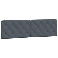 KOPFTEIL-KISSEN Dunkelgrau 180 Cm Samt - Grau, Naturmaterialien - vidaXL