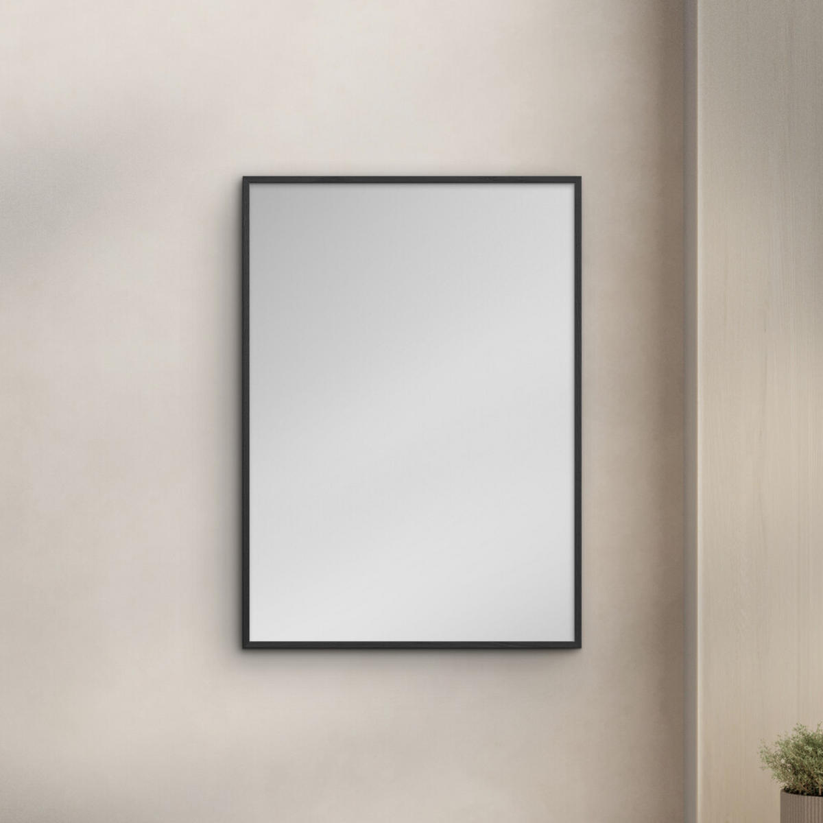 SPIEGEL - Schwarzes Holz - Schwarz, Holz/Papier (70/100/2cm) - Poster&Frame