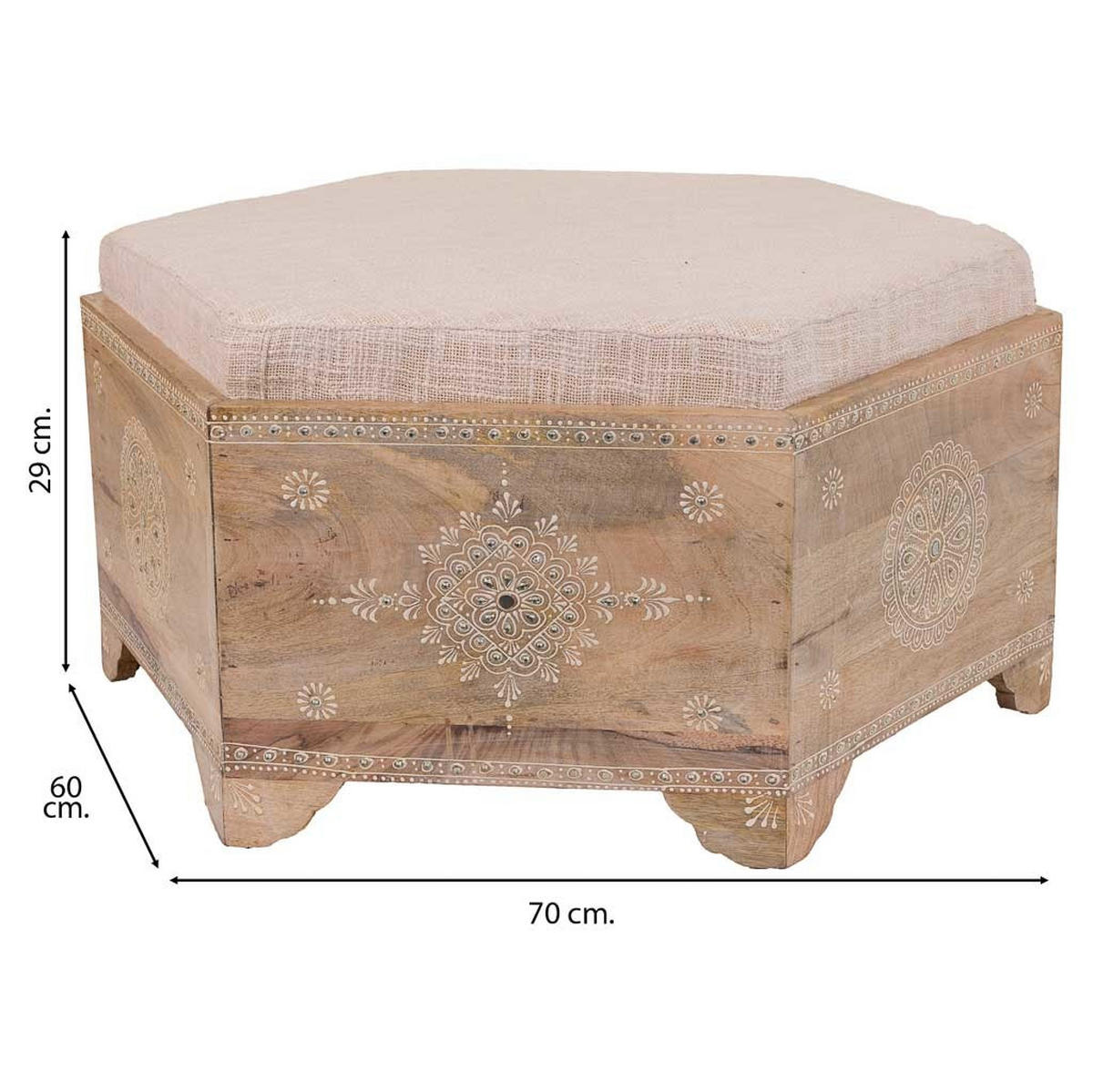 BANK aus Holz 70x60x29 cm - Braun, Holz (70/29/60cm) - Wanderlust