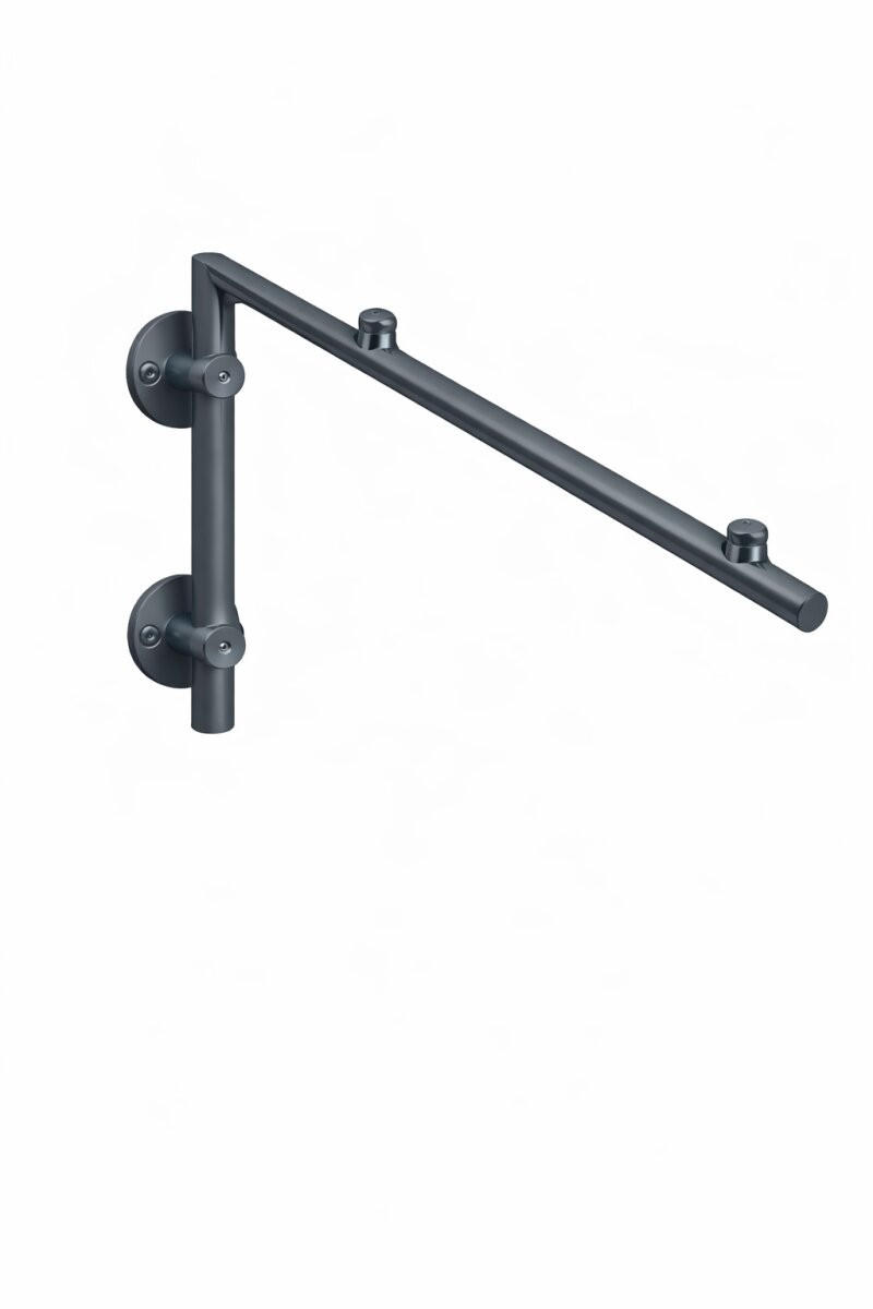 VORDACHHALTER - SET L Halter für Glasvordach - Edelstahl Schwarz - Schwarz, Metall (45/45/85cm) -  Glaswerk Westfalen