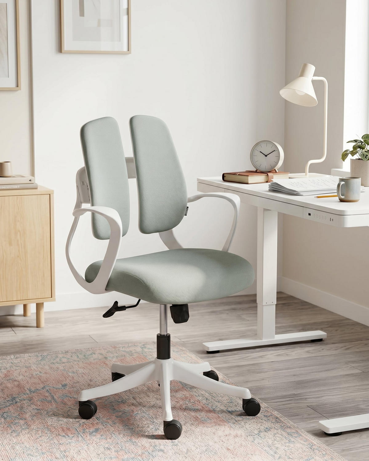 BÜROSTUHL Hellgrau Orivo - Hellgrau, Textil (63/94/70cm) - Beliani