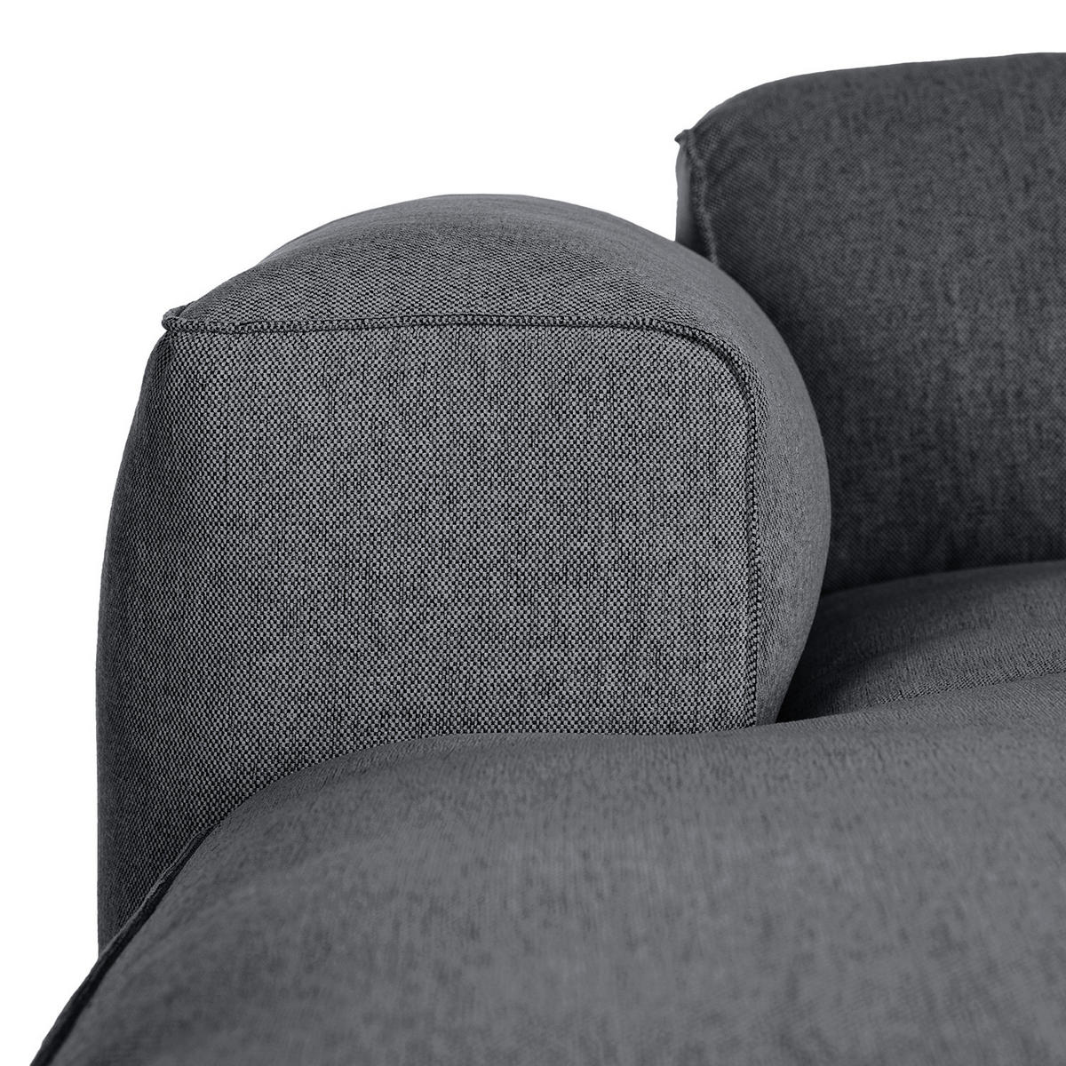 3-SITZER ECKSOFA mit Longchair - Schwarz/Grau, Textil (284/173cm) - home24