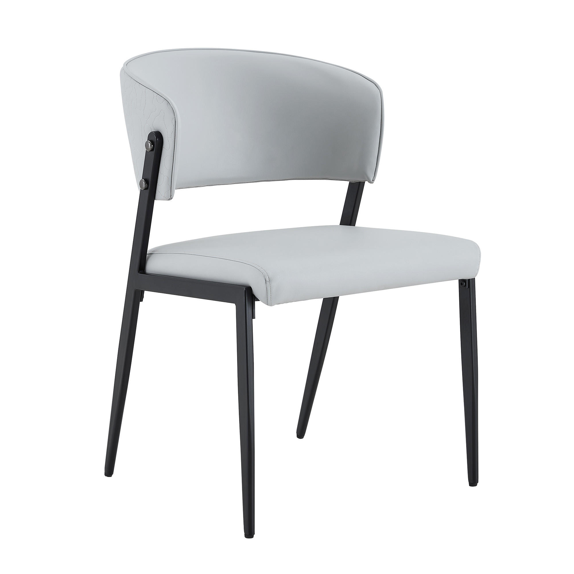 STUHL-SET DE-36686 2 Stück mit Kunstlederbezug und Metallgestell Hellgrau - Hellgrau, Metall (49/78/51cm) - ComfortXL