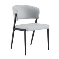 STUHL-SET DE-36686 2 Stück mit Kunstlederbezug und Metallgestell Hellgrau - Hellgrau, Metall (49/78/51cm) - ComfortXL
