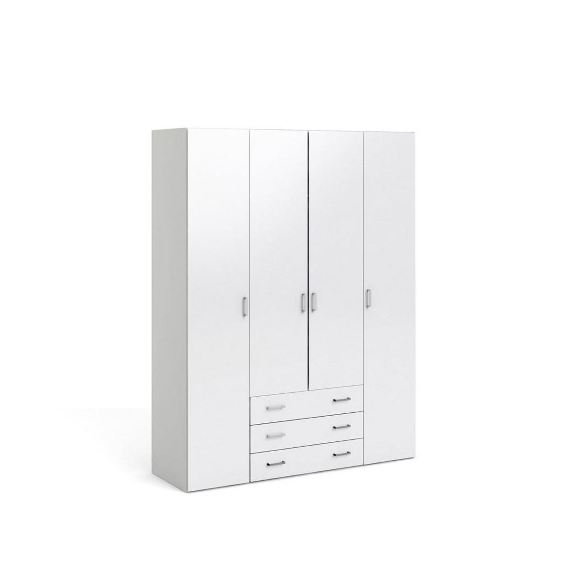 GARDEROBENSCHRANK weiß - Weiß, Holzwerkstoff (154/200/50cm) - ebuy24