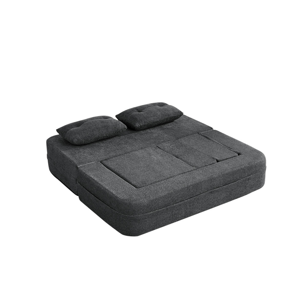 SCHLAFSOFA 2-in-1 2-Sitzer mit Sessel Stoff Dark Grey 2-tlg. - Dunkelgrau, Holzwerkstoff (194/39/199cm) - Meubliv