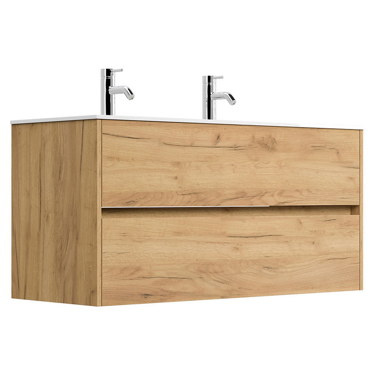 DOPPELWASCHTISCH Livigno-02 - Braun, Holzwerkstoff (120/59/47cm) - Lomado