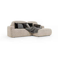 ECKSOFA Warm rechts – Beige, mit Schlaffunktion und Bettkasten - Beige, Textil (246/176cm)