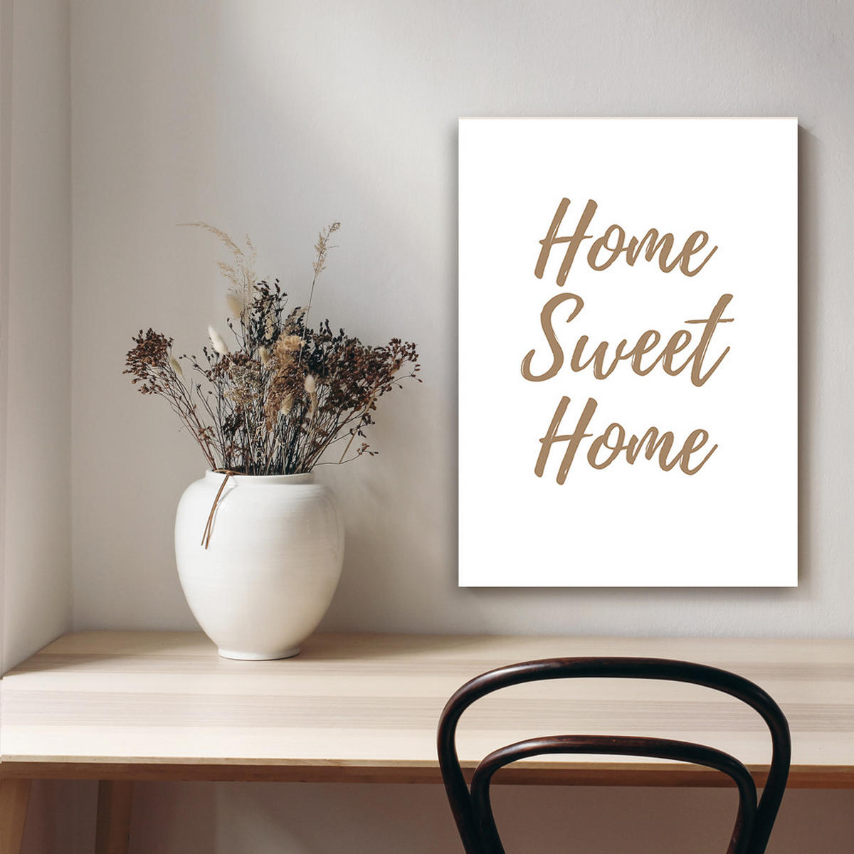 WANDBILD inschrift home sweet home - Beige, Textil (40/60cm) - Feeby