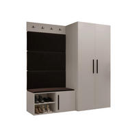 GARDEROBEN-SET Medi I - Kaschmir/Schwarz, Holzwerkstoff/Kunststoff (80/191/50cm) - MIRJAN24