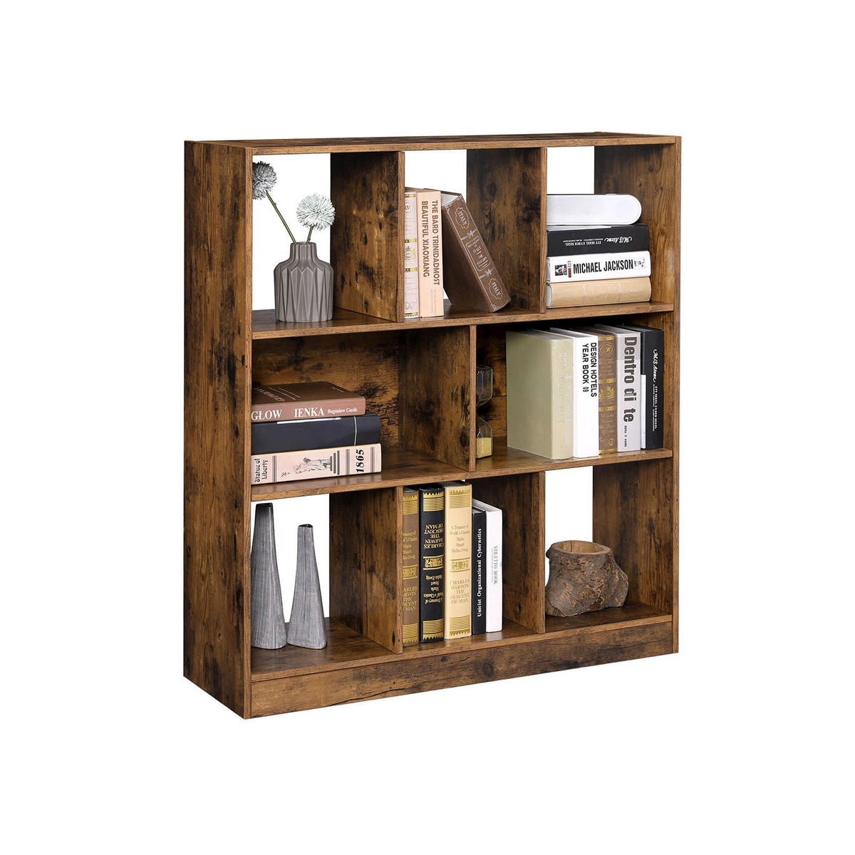 BÜCHERREGAL WÜRFELREGAL - Braun, Holzwerkstoff (30/100/97.5cm) - Hansiro