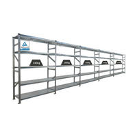 FACHBODENREGAL Proximo Stecksystem 200x750x40cm 5 Ebenen Fachlast 130 kg Beidseitig nutzbar Verzinkt - Silberfarben, Metall (750/200/40cm) - PROREGAL