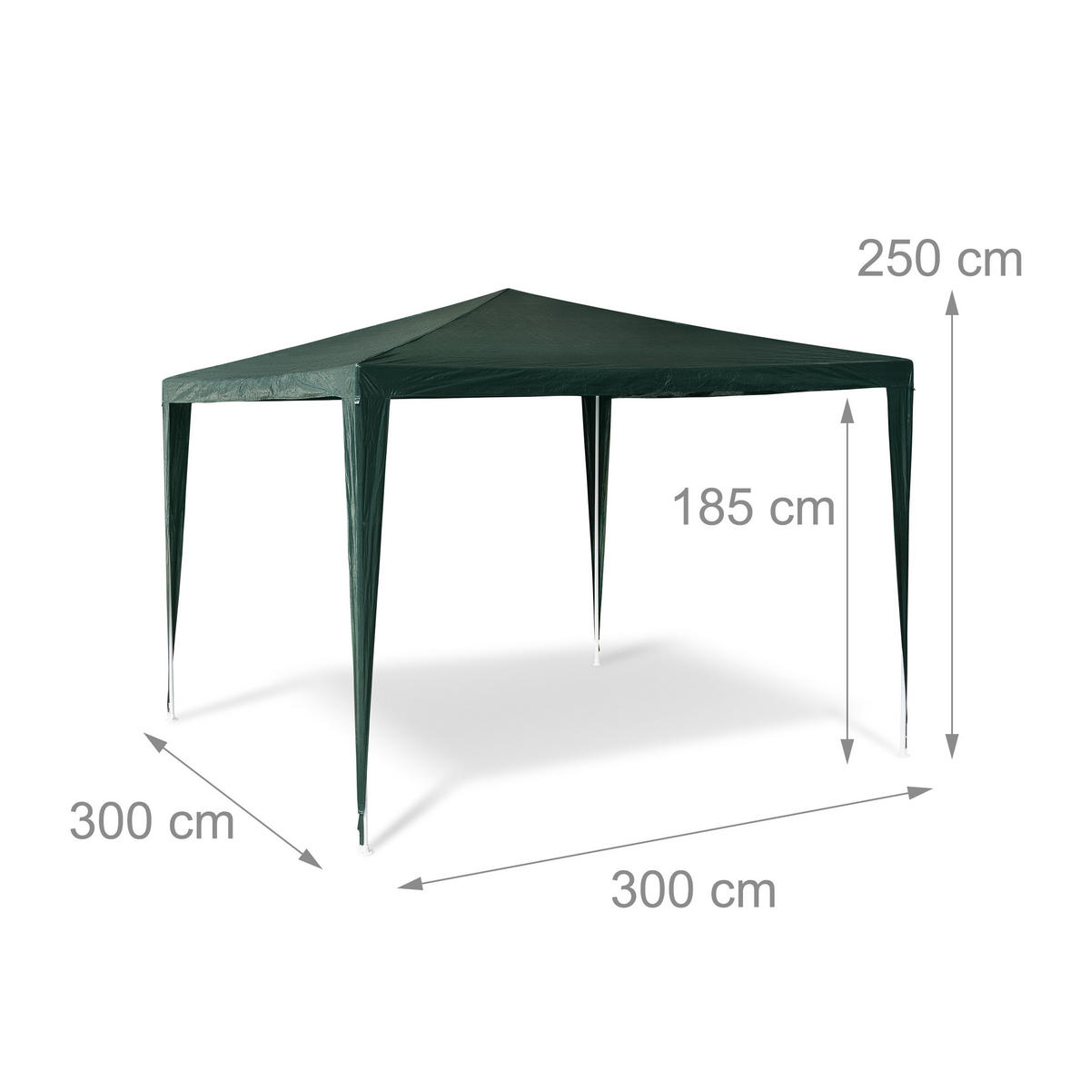 PAVILÓN - tmavozelená, kov/plast (300/250/300cm) - Relaxdays
