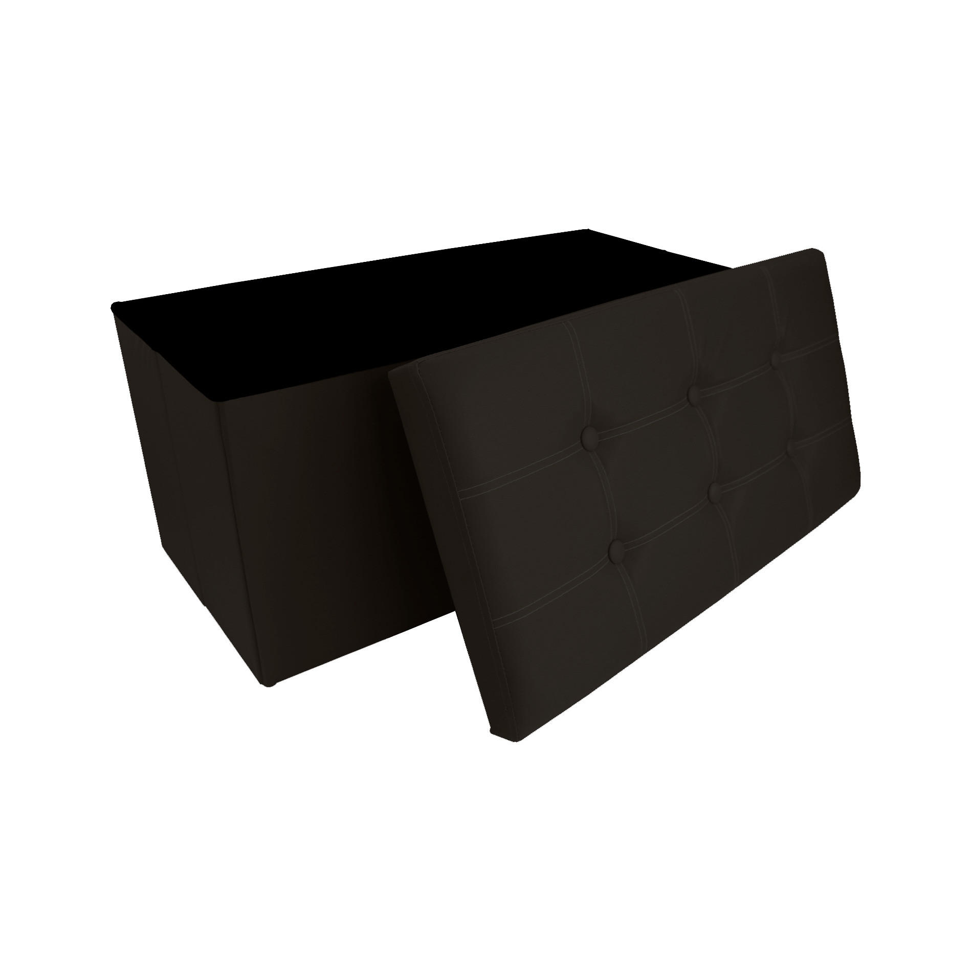 FUSSHOCKER Schwarz 38/76/38 cm - Schwarz, Textil (38/38/76cm) - Mobili Rebecca