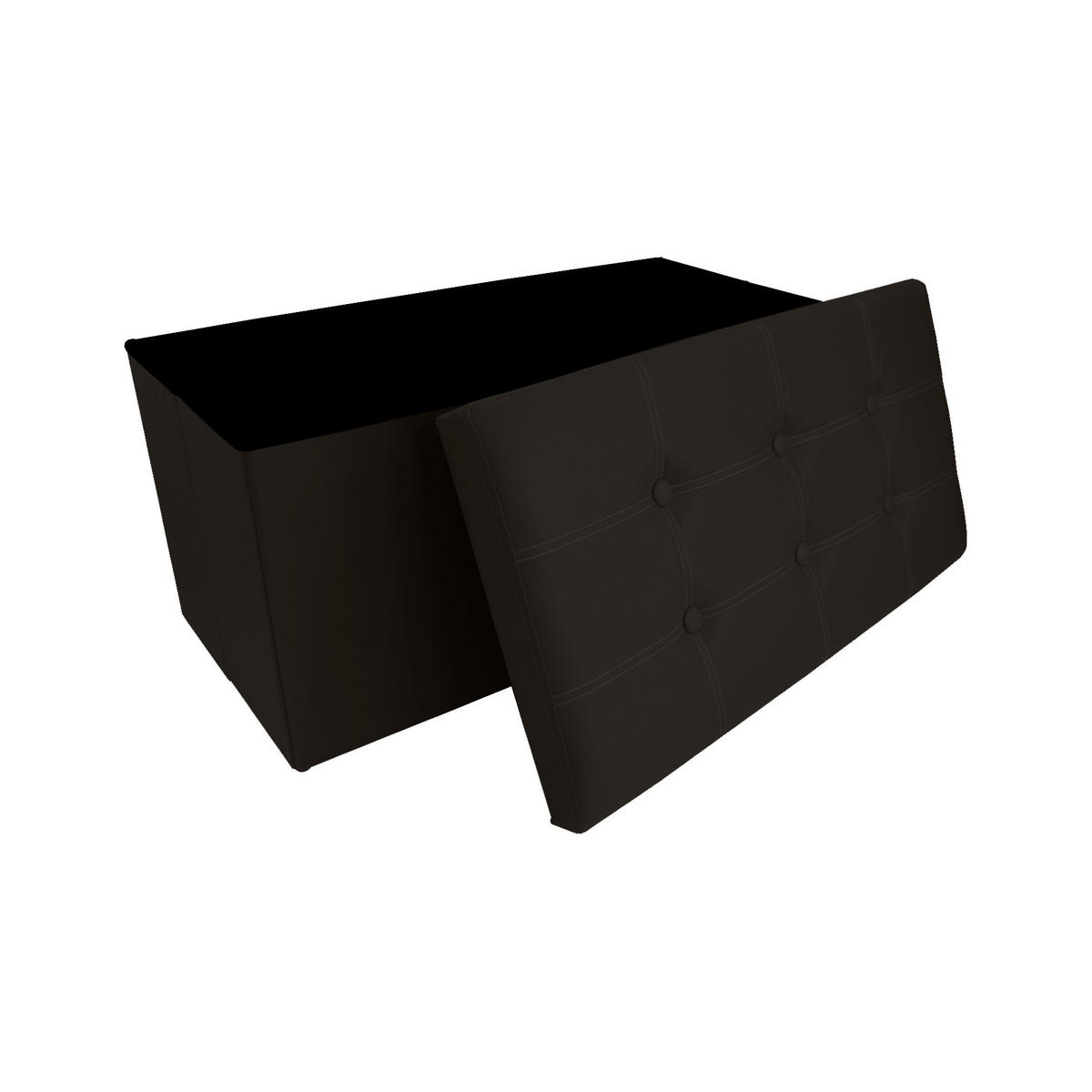 FUSSHOCKER Schwarz 38/76/38 cm - Schwarz, Textil (38/38/76cm) - Mobili Rebecca