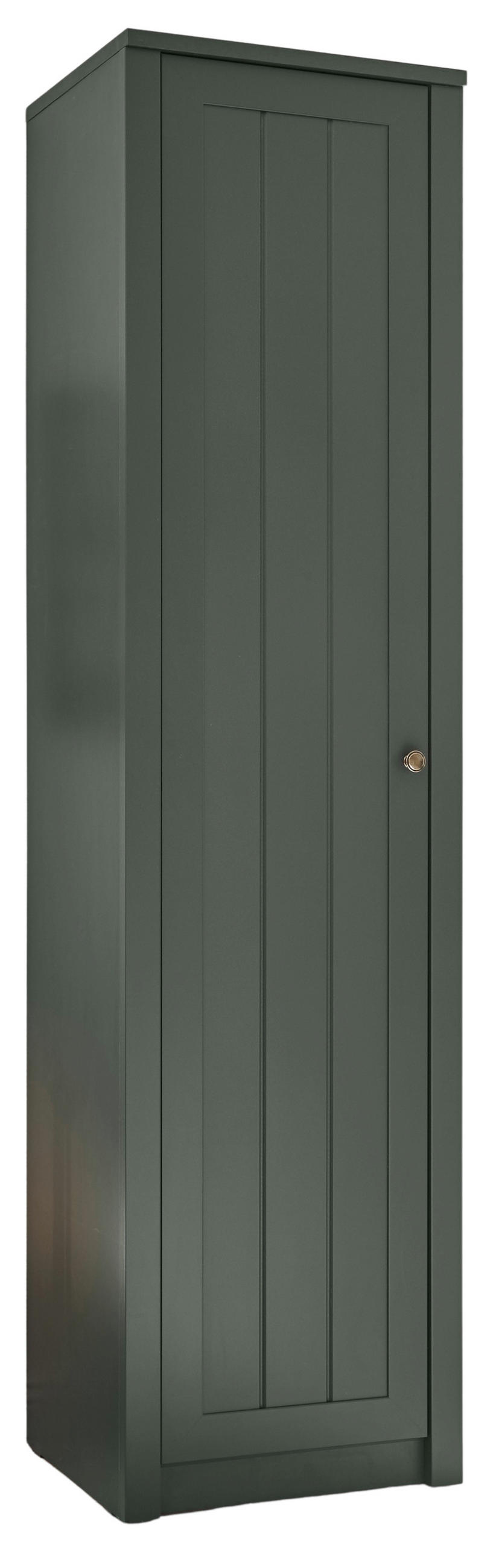 SCHUHSCHRANK grün, Landhausstil, Mehrzweckschrank 50 x 197 cm - Dunkelgrün/Goldfarben, Holzwerkstoff/Metall (50/197/43cm) - Furn.Design