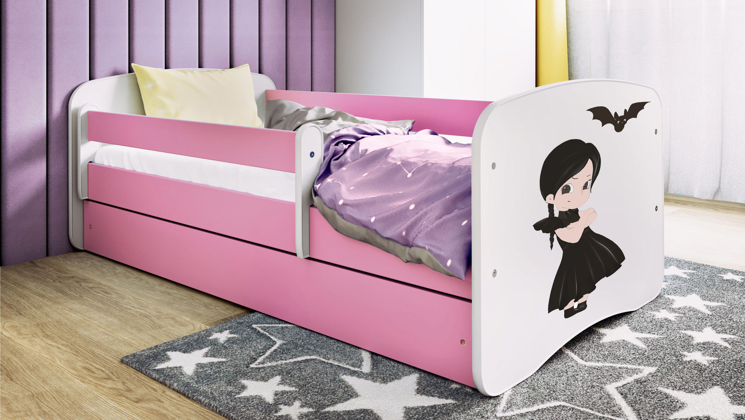 KINDERBETT Wednesday mit Schublade 180/80 90/61/184 - Rosa, Holzwerkstoff (80/180cm) - RAUMHIRSCH FURNITURE