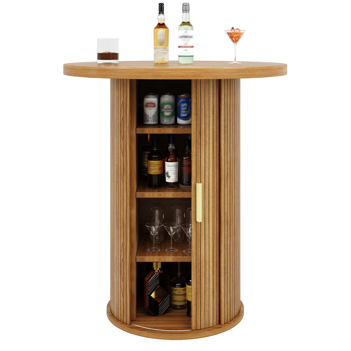 BARTISCH 60/60/91,6 cm, Holzfarben - Naturfarben, Holzwerkstoff/Metall (60/91.6/60cm)