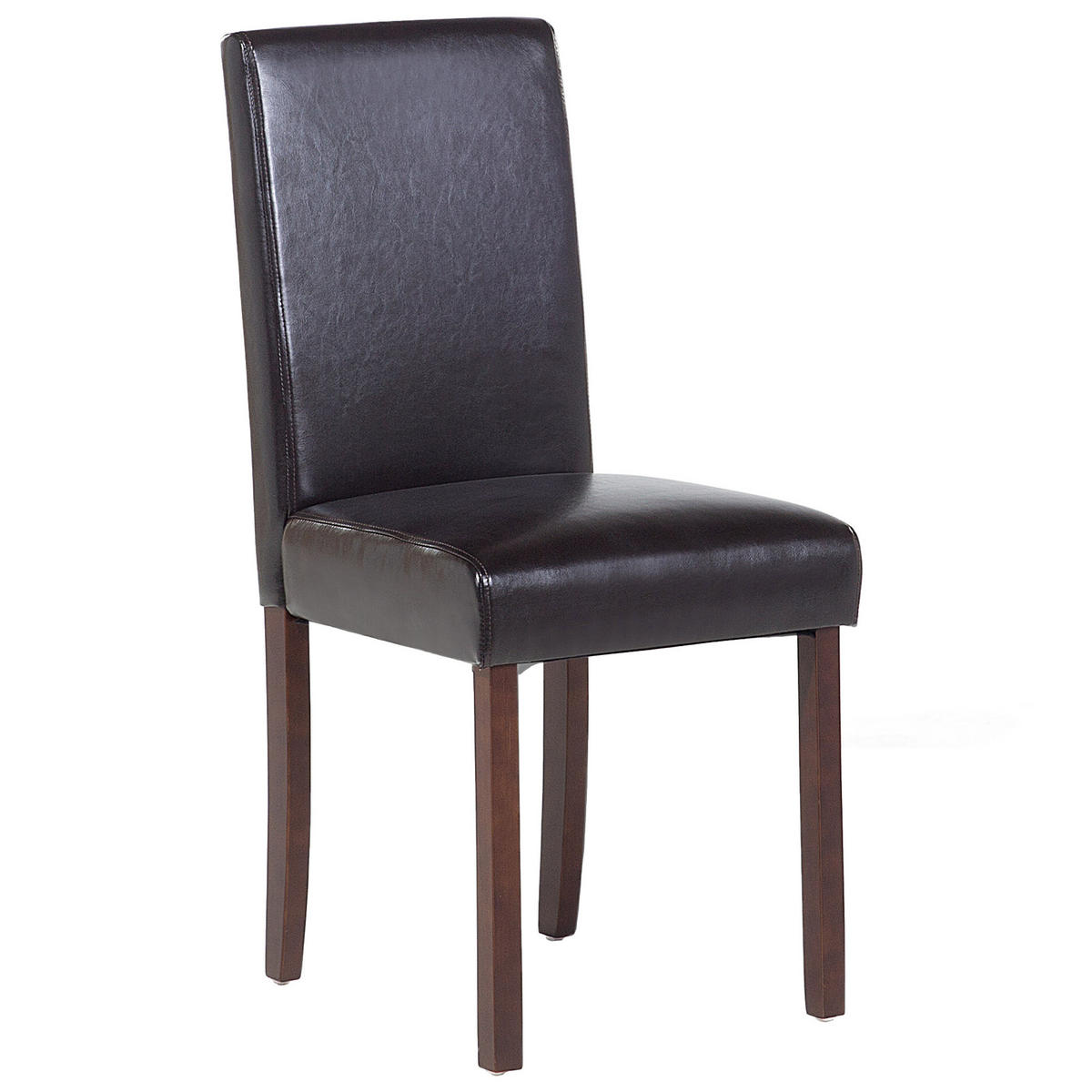 ESSZIMMERSTUHL 2er-Set Kunstleder Dulkelbraun Broadway - Braun, Holz/Textil (42/93/59cm) - Beliani