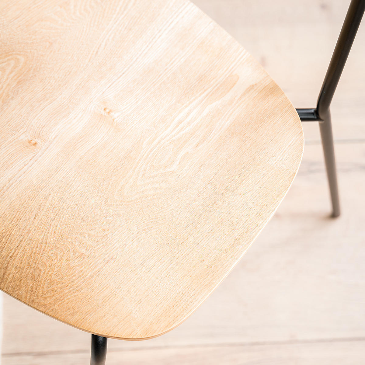 ESSZIMMERSTUHL (2er-Set) - Esche Dekor - Eschefarben, Holzwerkstoff/Metall (47/77/52cm) - home24