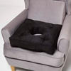 SITZKISSEN mit Aussparung schwarz 50/50/10 cm – Entlastungskissen, Velours - Schwarz, Textil (50/50/10cm) - Homescapes