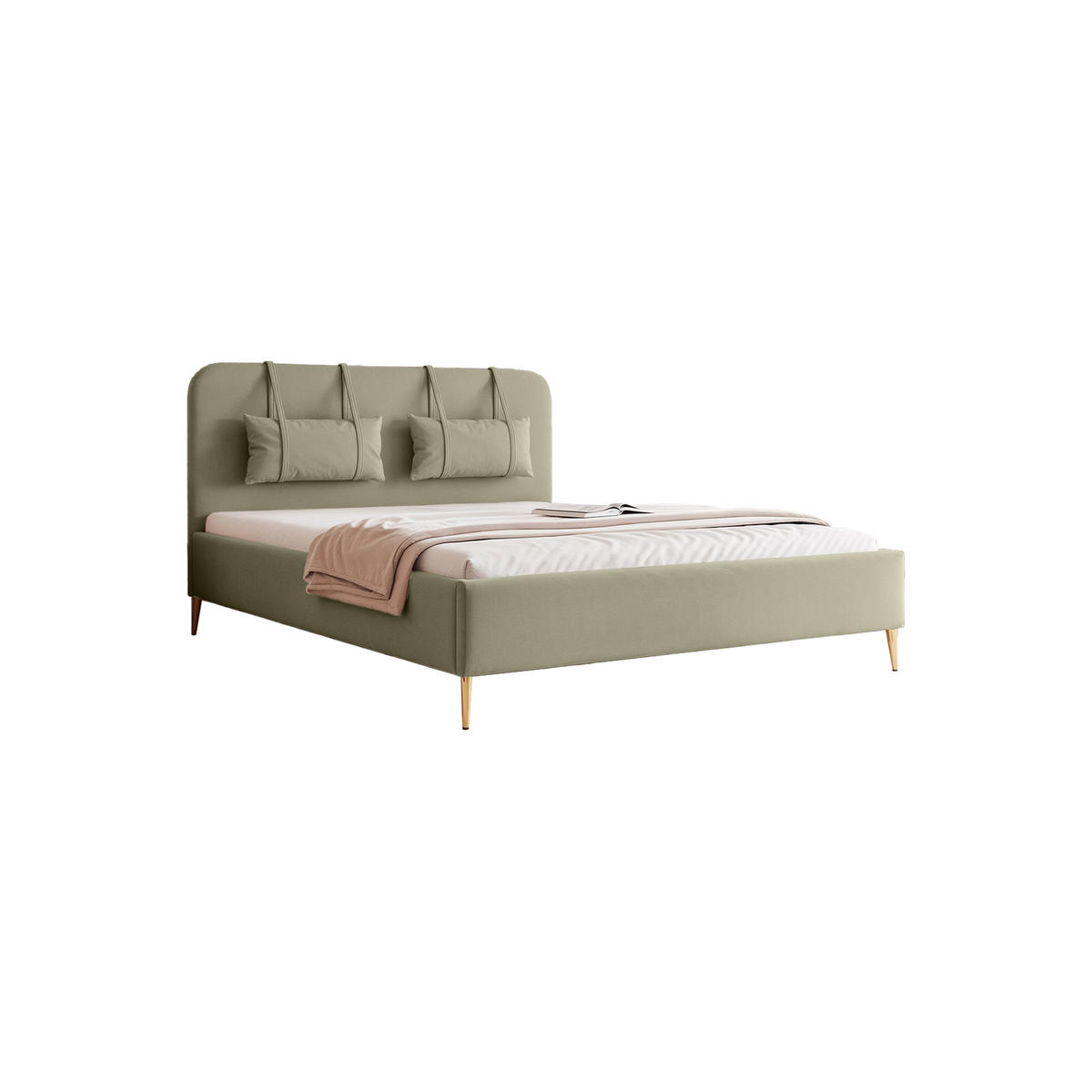 POLSTERBETT Rexal 200x200 cm, Olive - Olivgrün, Textil (200/200cm) - Fedve