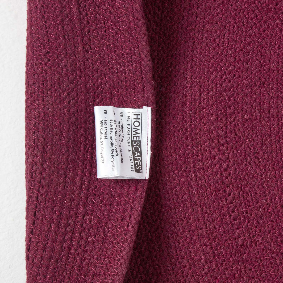 TEPPICH geflochten oval 110/170 cm - Weinrot, Textil (110/170cm) - Homescapes