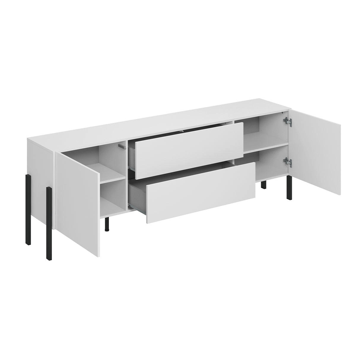 TV-MÖBEL Bérénice Mattweiß und Schwarz - Weiß, Holzwerkstoff (204/70/40cm) - Petits-meubles