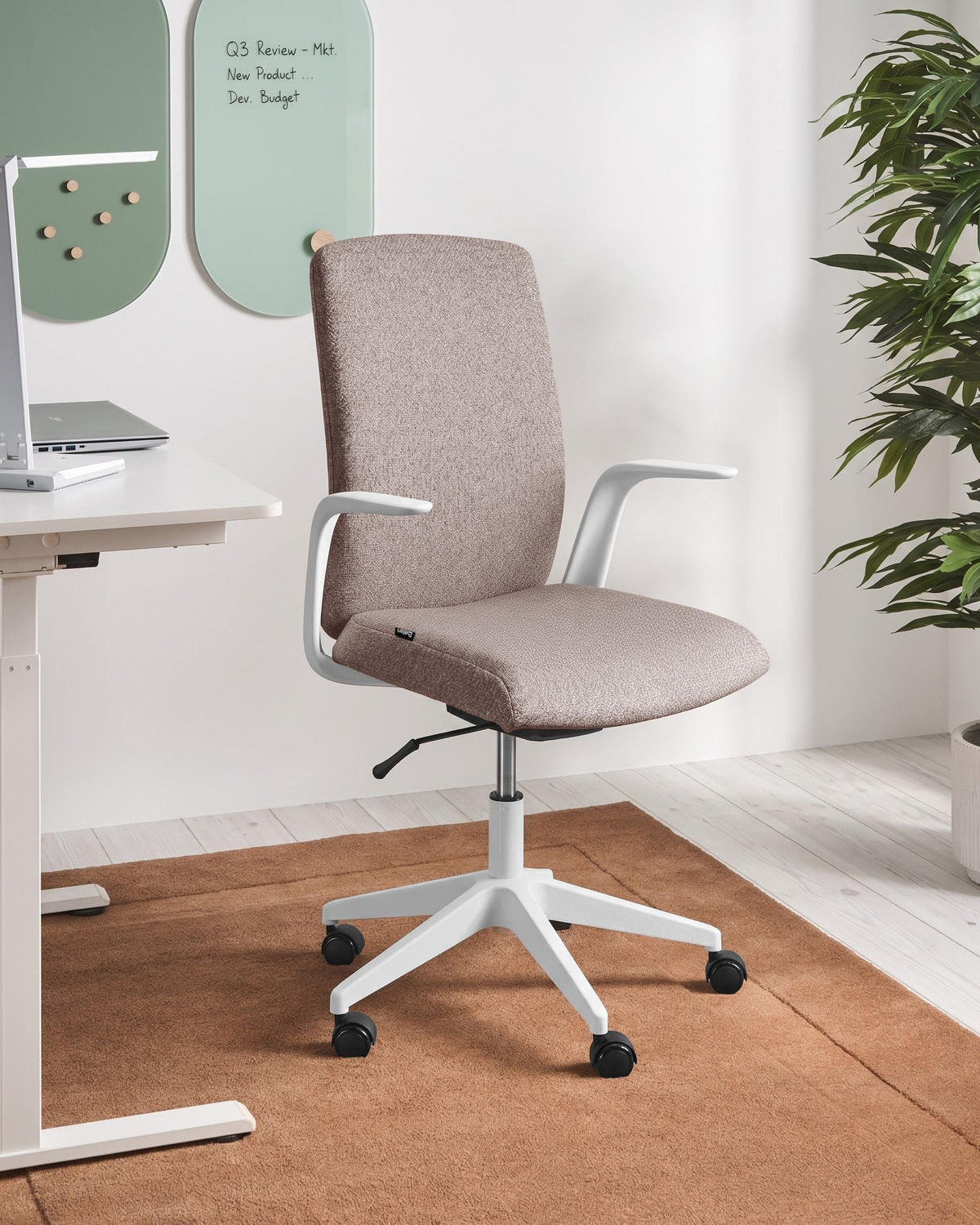BÜROSTUHL Stoff Braun Captain - Braun, Textil (62/100/58cm) - Beliani
