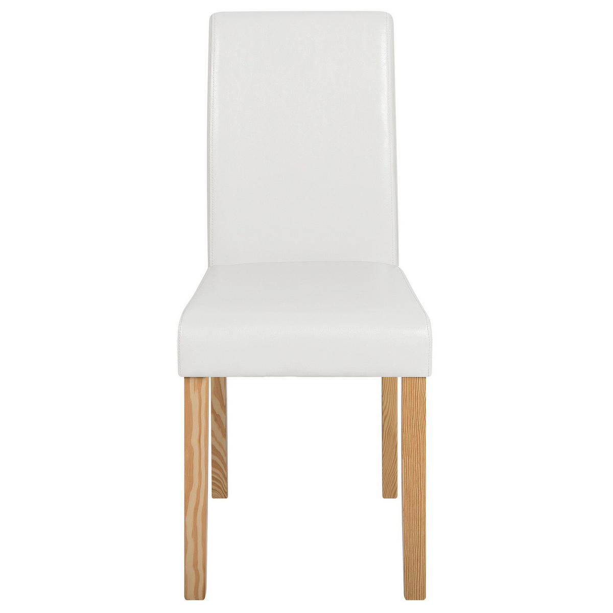 ESSZIMMERSTUHL 2er-Set Kunstleder Weiß Broadway - Weiß, Holz/Textil (42/93/59cm) - Beliani