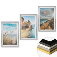 WANDBILDER 3er Set - 40x60 cm Silberner Rahmen - Landschaften Strand Klippen Stadt - Silberfarben, Kunststoff (40/60cm) - ArtPrintCave