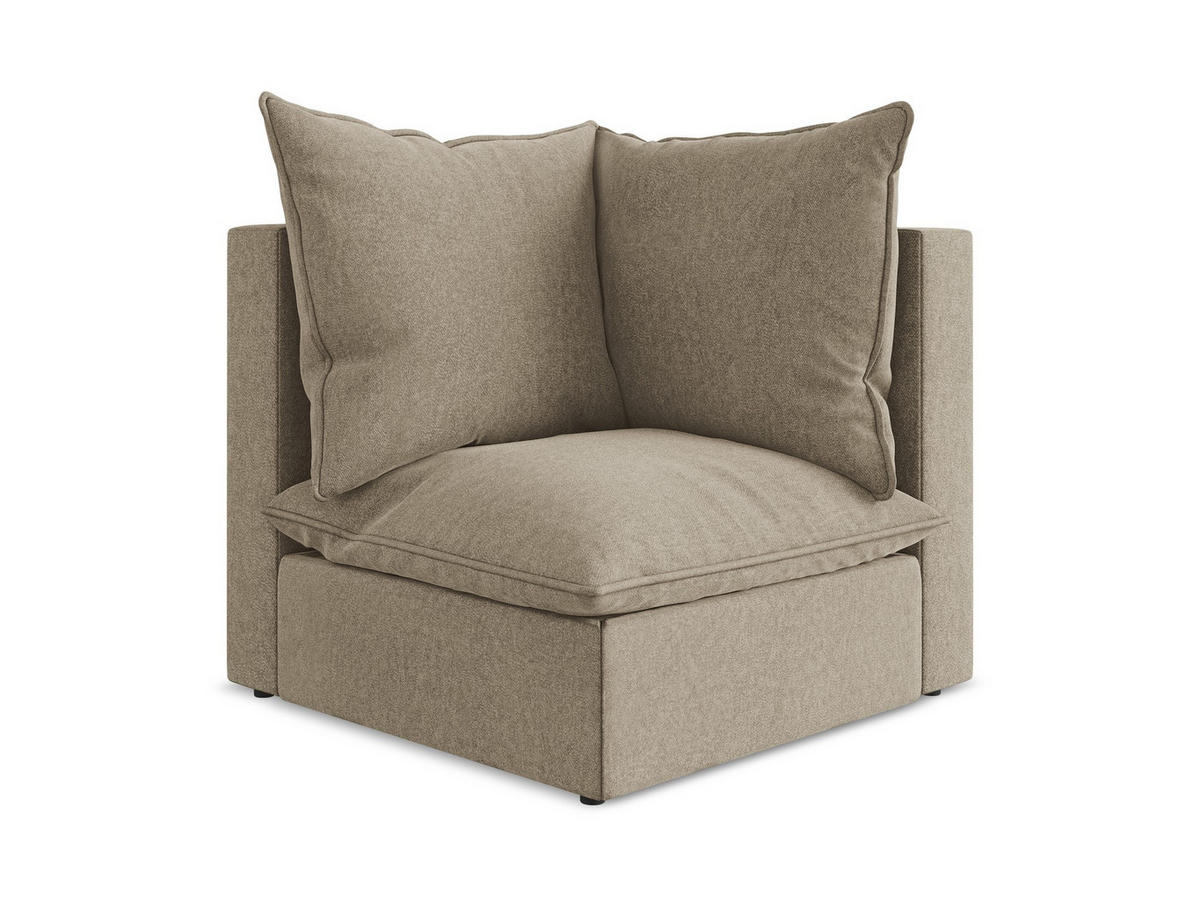 SOFAELEMENT Samt Stoff Beige - Beige/Schwarz, Holzwerkstoff/Kunststoff (90/77/90cm) - Makamii