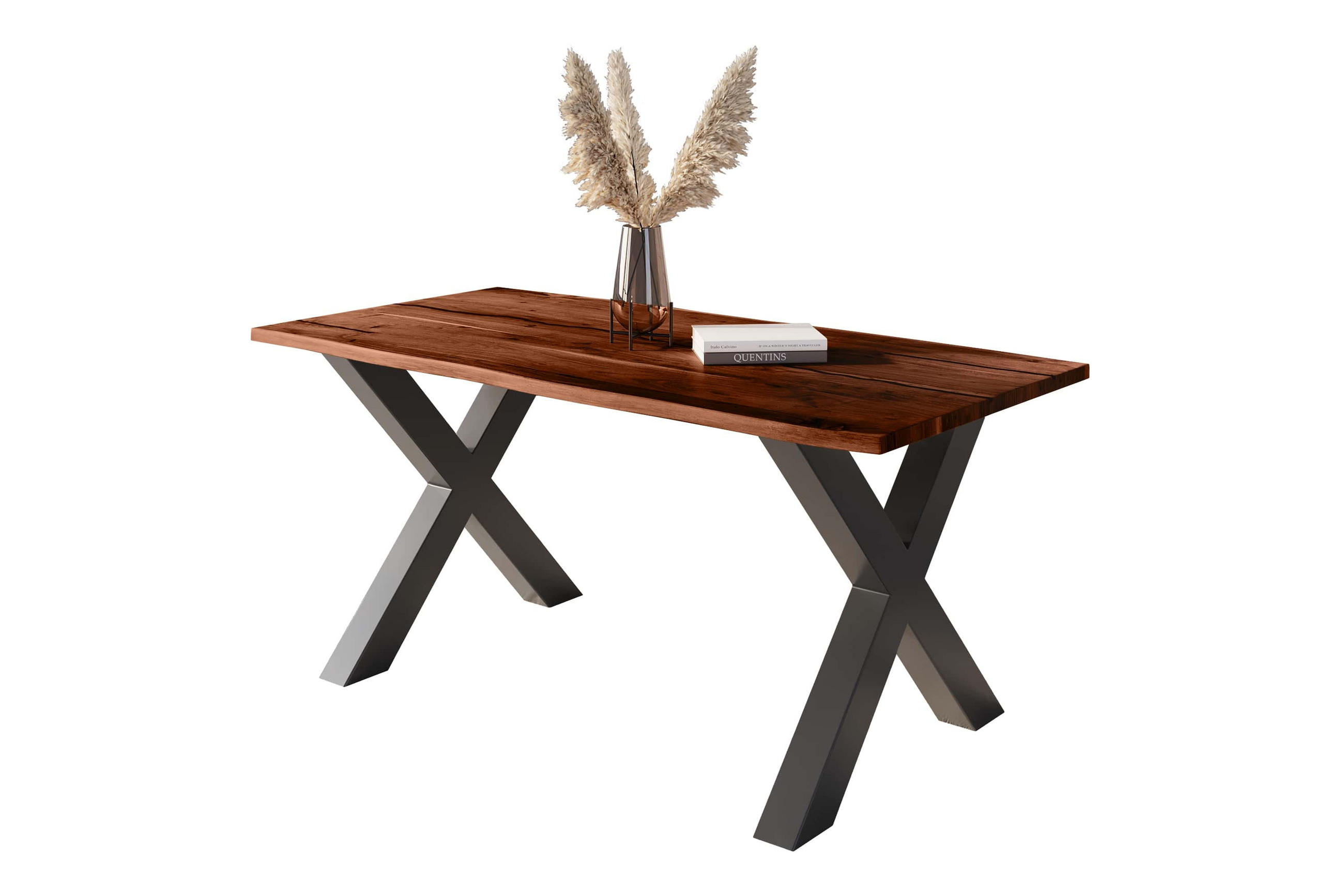 ESSTISCH POLLY - Schwarz/Braun, Holz/Metall (80/120/77cm) - SAM