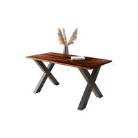 ESSTISCH POLLY - Schwarz/Braun, Holz/Metall (85/160/77cm) - SAM