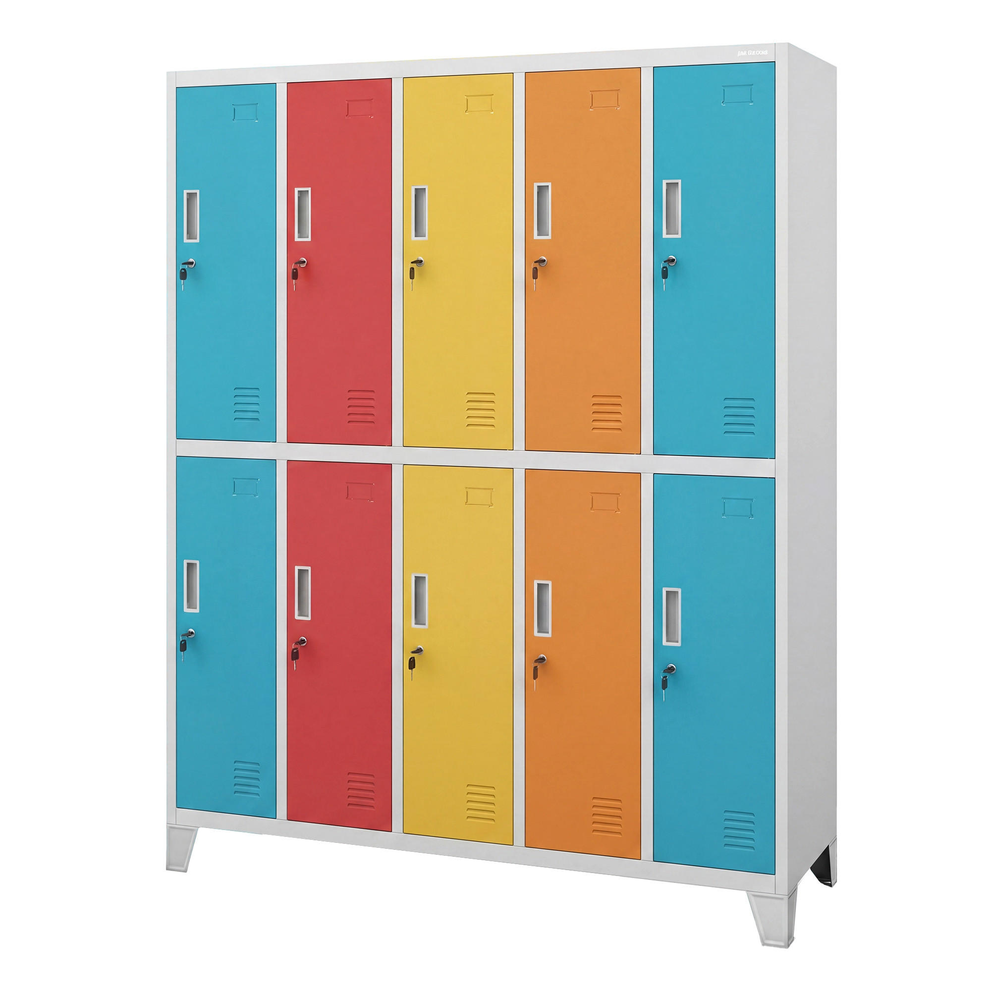 SCHLIESSFACHSCHRANK Bartek - Blau/Gelb, Metall (136/172/45cm)
