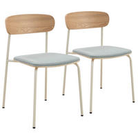 STUHL 2-tlg., Hellblau - Blau, Holz (46/78/52cm) - Oviala