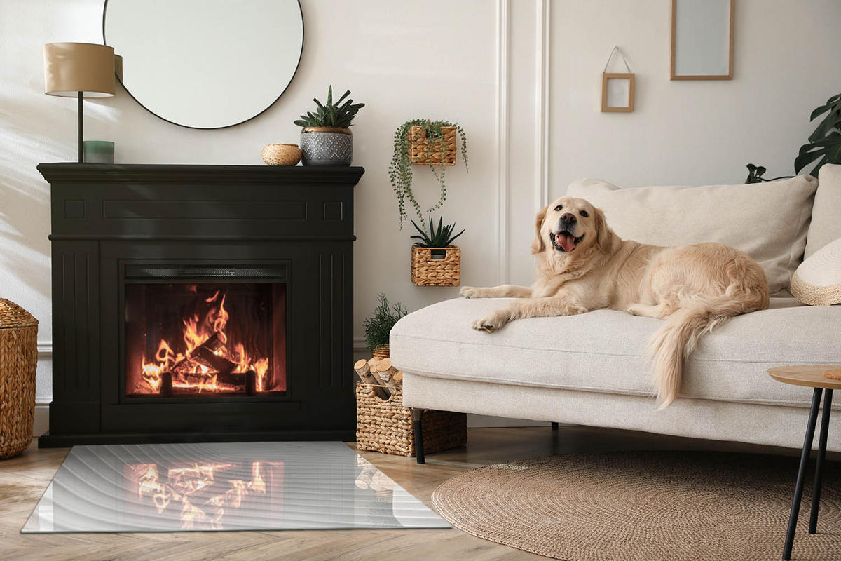 GLASPLATTE für Kamin 100x70 cm Weiß - Weiß, Glas (100/70/0.4cm) - ArtPrintCave