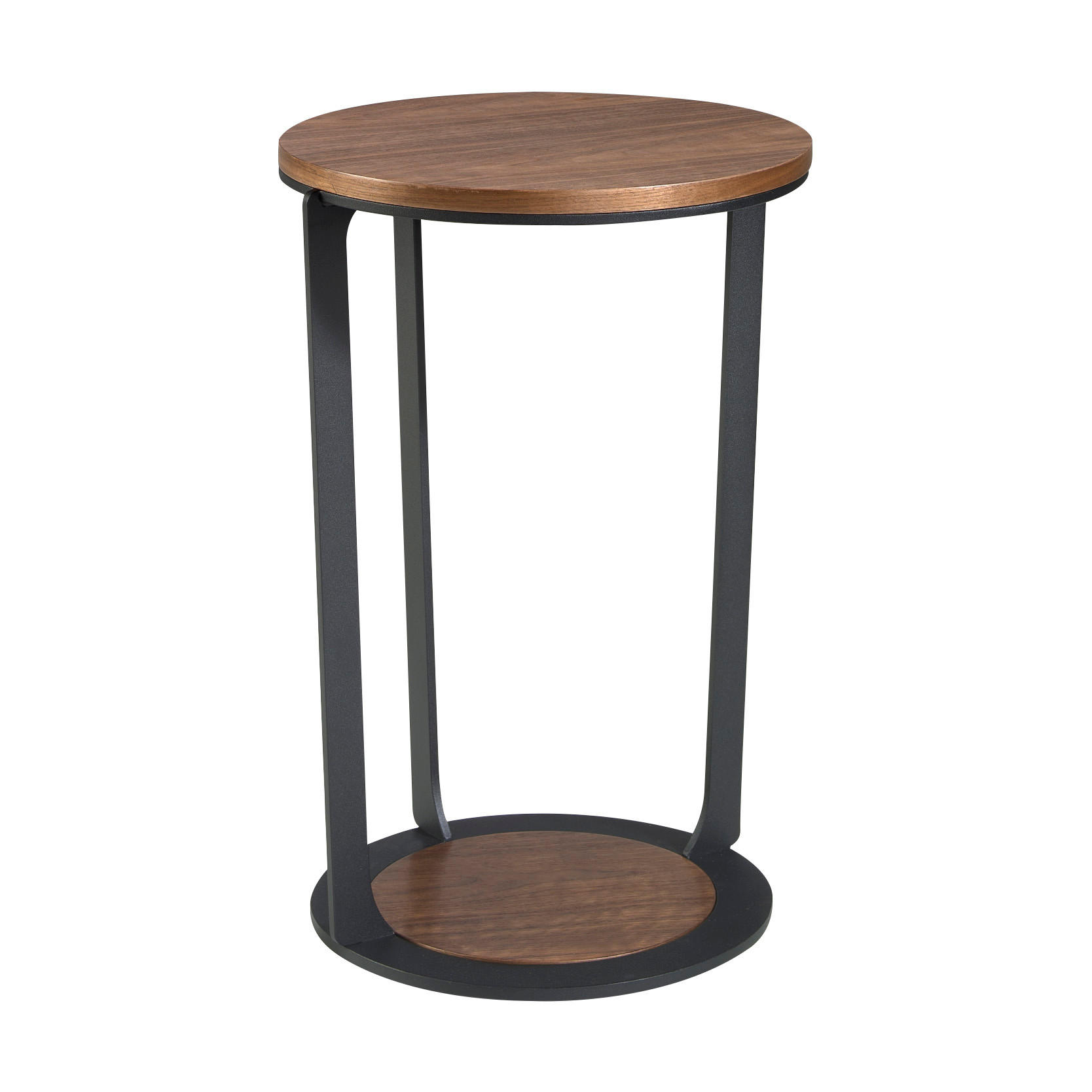 ECKTISCH Walnuss Furnier Walnuss und Schwarz Ø38 / 56 cm - Nussbaumfarben/Schwarz, Holz (38/38/56cm) - ANGEL CERDA